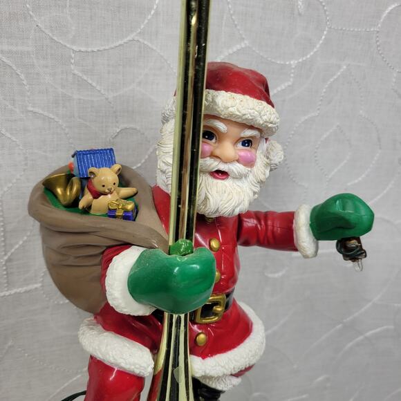 Mr Christmas Animated Santa Tree Topper Light-Up Gold Finial 14” Holiday Decor - Picture 8 of 16